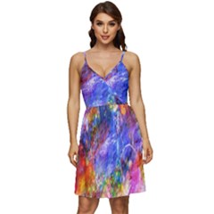 Abstract Colorful Artwork Art V-neck Pocket Summer Dress  by artworkshop