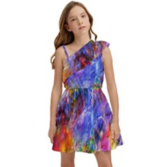 Abstract Colorful Artwork Art Kids  One Shoulder Party Dress by artworkshop