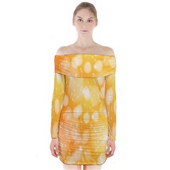 Abstract Sparkling Christmas Day Long Sleeve Off Shoulder Dress