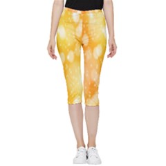 Abstract Sparkling Christmas Day Inside Out Lightweight Velour Capri Leggings  by artworkshop