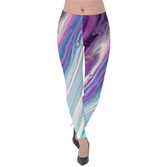 Color Acrylic Paint Art Velvet Leggings by artworkshop