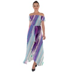 Color Acrylic Paint Art Off Shoulder Open Front Chiffon Dress by artworkshop