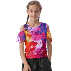 Colorful Painting Kids  Butterfly Cutout Tee by artworkshop