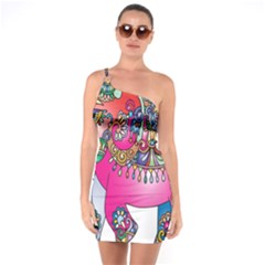 Decorative Elephant One Soulder Bodycon Dress by artworkshop