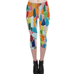 Mosaic Tiles Capri Leggings  by artworkshop