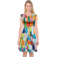 Mosaic Tiles Capsleeve Midi Dress