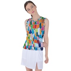 Mosaic Tiles Women s Sleeveless Sports Top