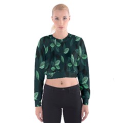 Plant Leaves Cropped Sweatshirt by artworkshop