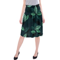 Plant Leaves Midi Beach Skirt