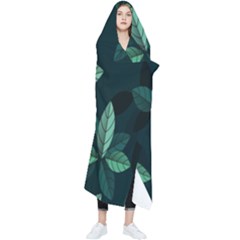 Plant Leaves Wearable Blanket by artworkshop