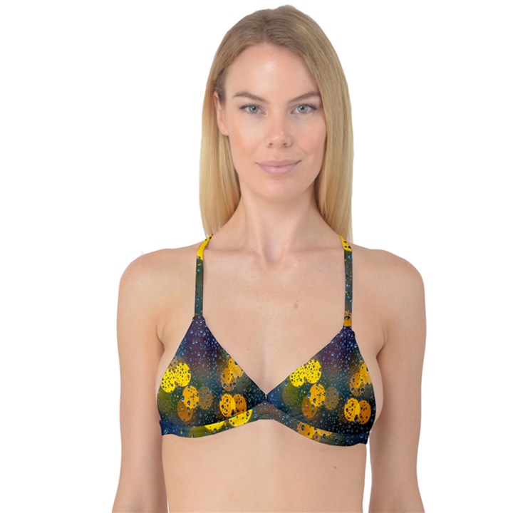 Raindrops Water Reversible Tri Bikini Top