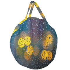 Raindrops Water Giant Round Zipper Tote by artworkshop