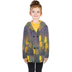 Raindrops Water Kids  Double Breasted Button Coat by artworkshop