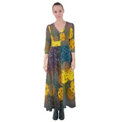 Raindrops Water Button Up Maxi Dress by artworkshop