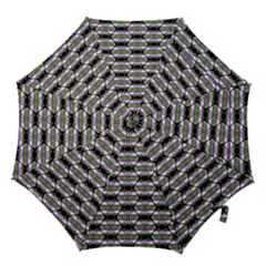 Hackers Town Void Mantis Hexagon Agender Nine 9 Stripe Pride Flag Hook Handle Umbrellas (small) by WetdryvacsLair