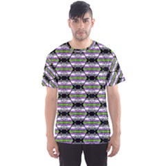 Hackers Town Void Mantis Hexagon Agender Nine 9 Stripe Pride Flag Men s Sport Mesh Tee