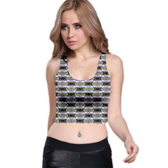 Hackers Town Void Mantis Hexagon Agender Nine 9 Stripe Pride Flag Racer Back Crop Top