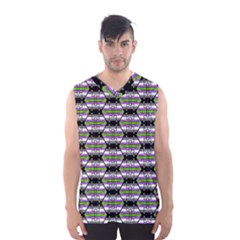 Hackers Town Void Mantis Hexagon Agender Nine 9 Stripe Pride Flag Men s Basketball Tank Top by WetdryvacsLair