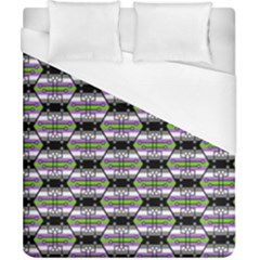 Hackers Town Void Mantis Hexagon Agender Nine 9 Stripe Pride Flag Duvet Cover (California King Size)