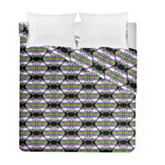 Hackers Town Void Mantis Hexagon Agender Nine 9 Stripe Pride Flag Duvet Cover Double Side (Full/ Double Size)