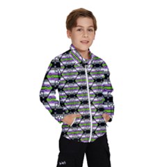 Hackers Town Void Mantis Hexagon Agender Nine 9 Stripe Pride Flag Kids  Windbreaker