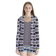 Hackers Town Void Mantis Hexagon Agender Nine 9 Stripe Pride Flag Drape Collar Cardigan