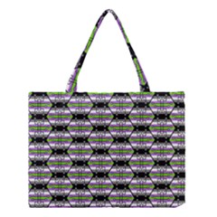 Hackers Town Void Mantis Hexagon Agender Nine 9 Stripe Pride Flag Medium Tote Bag