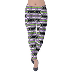 Hackers Town Void Mantis Hexagon Agender Nine 9 Stripe Pride Flag Velvet Leggings