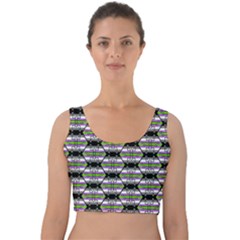 Hackers Town Void Mantis Hexagon Agender Nine 9 Stripe Pride Flag Velvet Crop Top