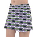 Hackers Town Void Mantis Hexagon Agender Nine 9 Stripe Pride Flag Classic Tennis Skirt View1