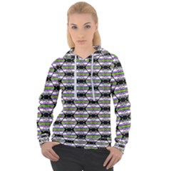 Hackers Town Void Mantis Hexagon Agender Nine 9 Stripe Pride Flag Women s Overhead Hoodie