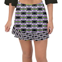 Hackers Town Void Mantis Hexagon Agender Nine 9 Stripe Pride Flag Fishtail Mini Chiffon Skirt