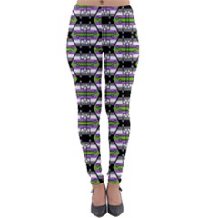 Hackers Town Void Mantis Hexagon Agender Nine 9 Stripe Pride Flag Lightweight Velour Leggings