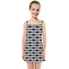 Hackers Town Void Mantis Hexagon Agender Nine 9 Stripe Pride Flag Kids  Summer Sun Dress