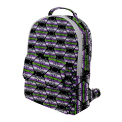 Hackers Town Void Mantis Hexagon Agender Nine 9 Stripe Pride Flag Flap Pocket Backpack (Large)