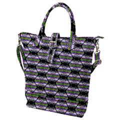 Hackers Town Void Mantis Hexagon Agender Nine 9 Stripe Pride Flag Buckle Top Tote Bag