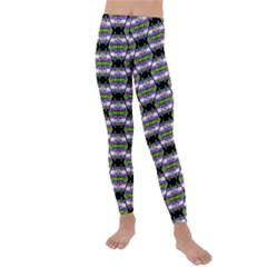 Hackers Town Void Mantis Hexagon Agender Nine 9 Stripe Pride Flag Kids  Lightweight Velour Leggings