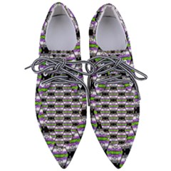 Hackers Town Void Mantis Hexagon Agender Nine 9 Stripe Pride Flag Pointed Oxford Shoes