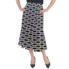 Hackers Town Void Mantis Hexagon Agender Nine 9 Stripe Pride Flag Midi Mermaid Skirt