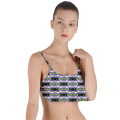 Hackers Town Void Mantis Hexagon Agender Nine 9 Stripe Pride Flag Layered Top Bikini Top  by WetdryvacsLair