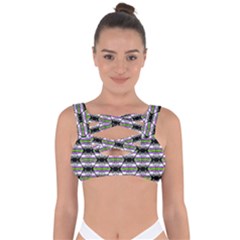 Hackers Town Void Mantis Hexagon Agender Nine 9 Stripe Pride Flag Bandaged Up Bikini Top