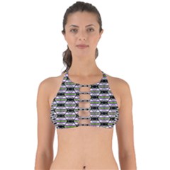 Hackers Town Void Mantis Hexagon Agender Nine 9 Stripe Pride Flag Perfectly Cut Out Bikini Top