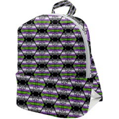 Hackers Town Void Mantis Hexagon Agender Nine 9 Stripe Pride Flag Zip Up Backpack by WetdryvacsLair