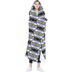 Hackers Town Void Mantis Hexagon Agender Nine 9 Stripe Pride Flag Wearable Blanket