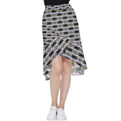 Hackers Town Void Mantis Hexagon Agender Nine 9 Stripe Pride Flag Frill Hi Low Chiffon Skirt