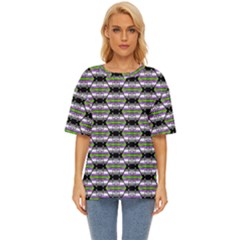 Hackers Town Void Mantis Hexagon Agender Nine 9 Stripe Pride Flag Oversized Basic Tee