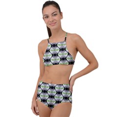 Hackers Town Void Mantis Hexagon Agender Pride Flag High Waist Tankini Set by WetdryvacsLair