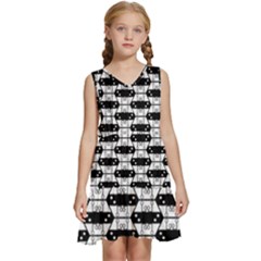 Hackers Town Void Mantis Hexagon Agender Rumpus Parable Pride Flag Kids  Sleeveless Tiered Mini Dress by WetdryvacsLair