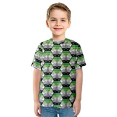 Hackers Town Void Mantis Hexagon Aromantic Pride Flag Kids  Sport Mesh Tee