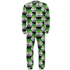 Hackers Town Void Mantis Hexagon Aromantic Pride Flag Onepiece Jumpsuit (men)